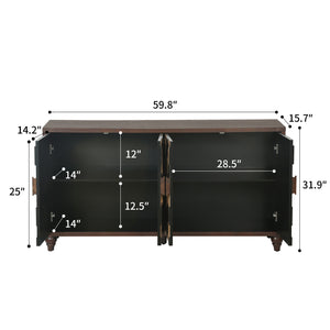 59.8" Sideboard With Honeycomb Pattern