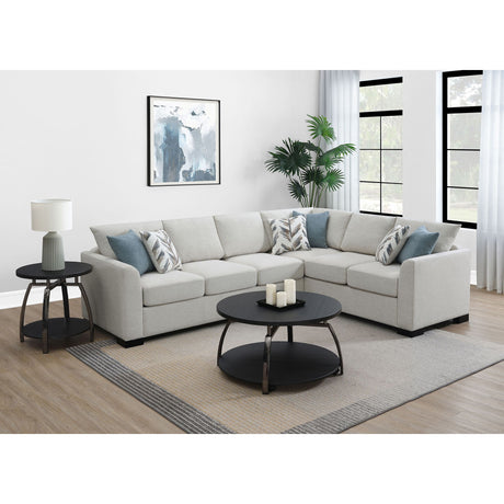 Radison - Upholstered Sectional Sofa With Hidden Sleeper - Greige