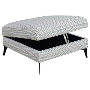 Harrison - Upholstered Storage Ottoman - Gray / Black