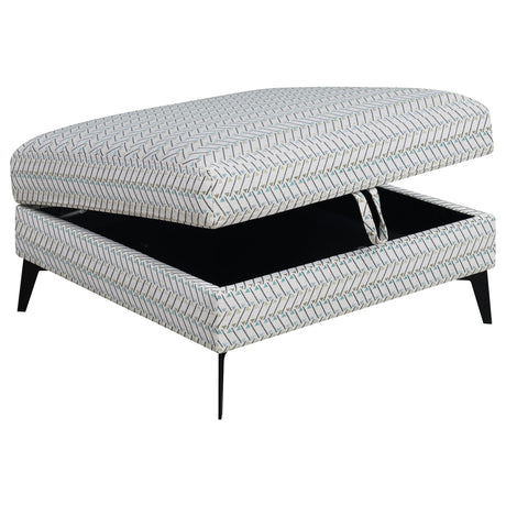 Harrison - Upholstered Storage Ottoman - Gray / Black