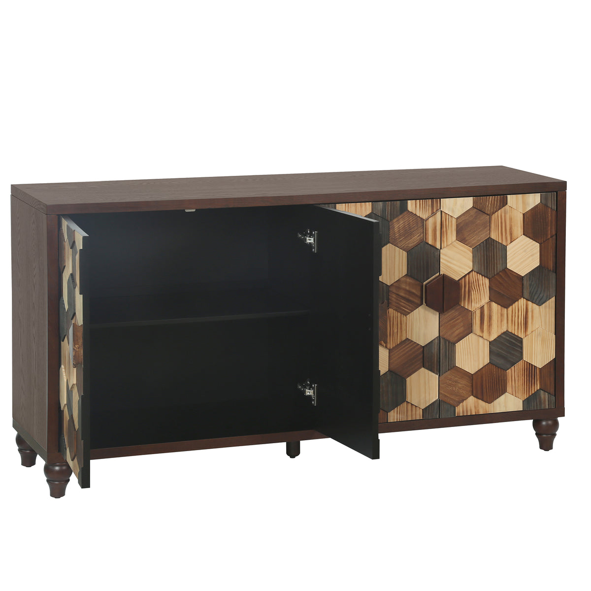 59.8" Sideboard With Honeycomb Pattern