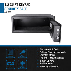 1 2 Cu Ft Digital Keypad Security Safe - Black