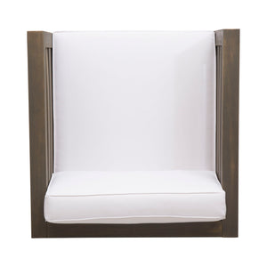 Outdoor Acacia Wood Patio Chair With Fabric Cushion