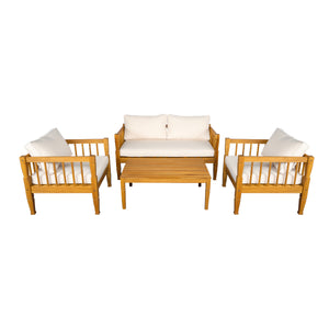 4-Piece Patio Furniture Set with Coffee Table and Cushions