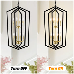 8-Light Lantern Tired Farmhouse Ceiling Hanging Light