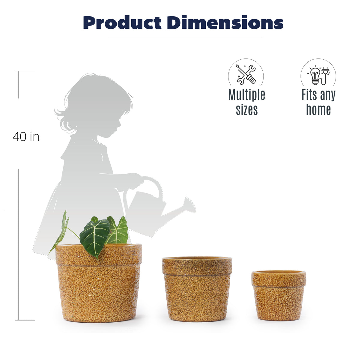 Handmade Ceramic Planter Set of 3