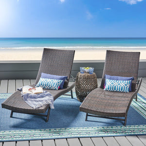 Kauai - Modern Style Wicker Chaise Lounge - Brown Multi - Best Buy Furniture
