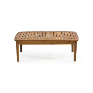 Outdoor Acacia Wood Loveseat Set With Coffee Table