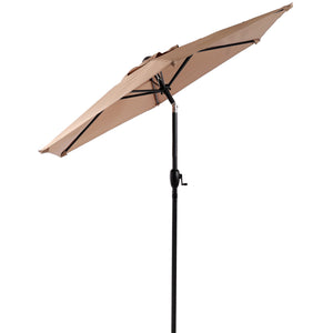 7.5 Ft Patio Umbrella with Push Button Tilt and Crank Mechanism