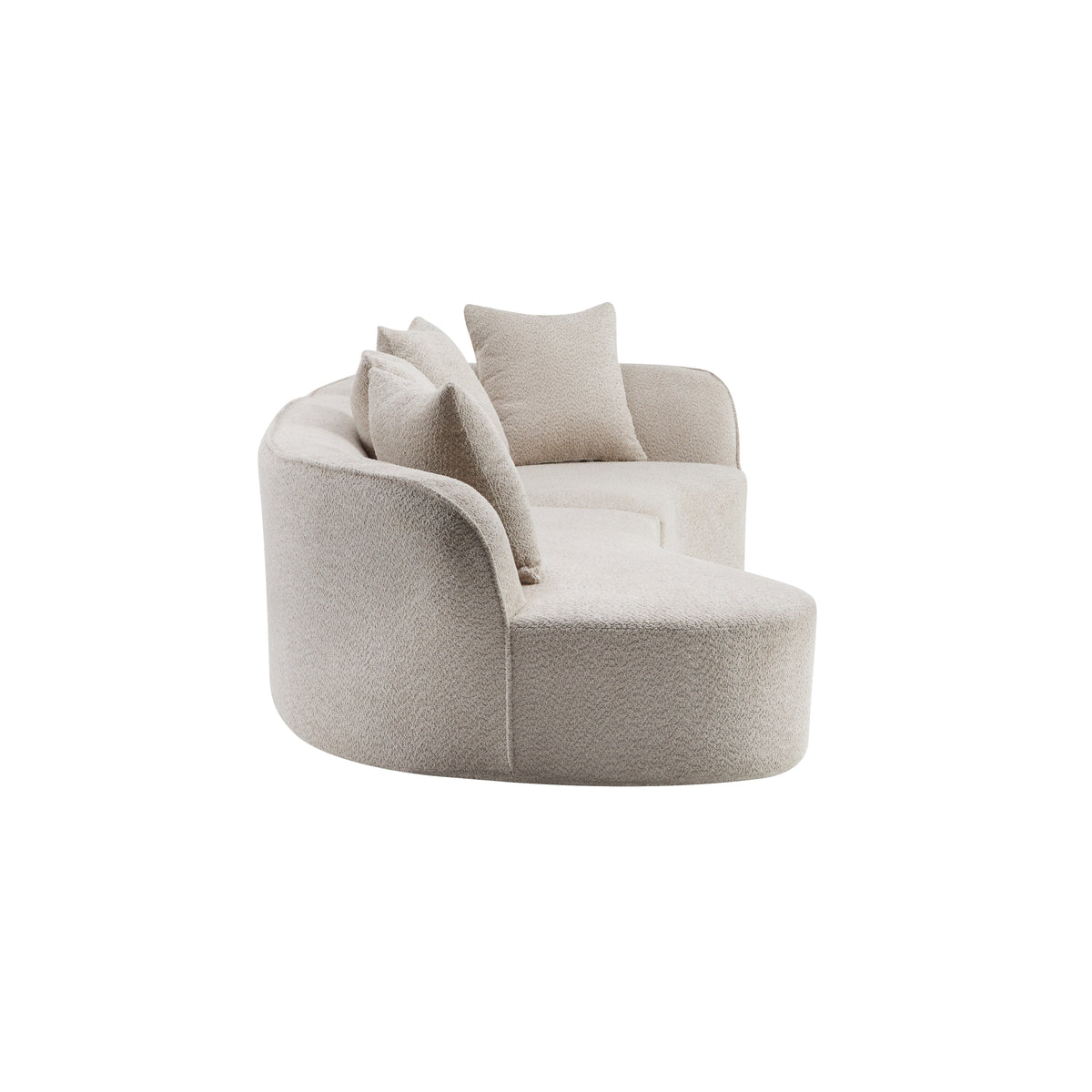 126" Curved Sectional Sofa (Almond-D28 Full Foam)