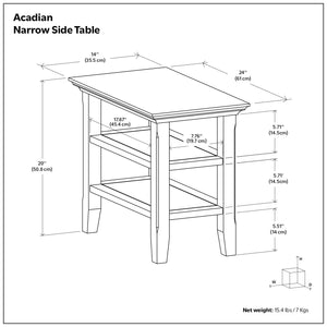 Acadian - Narrow Side Table - Rustic Brown