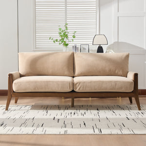 Mid-Century Modern Velvet Fabric Sofa