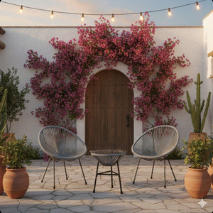 Acapulco Style 3 Piece Patio Bistro Set With Chairs