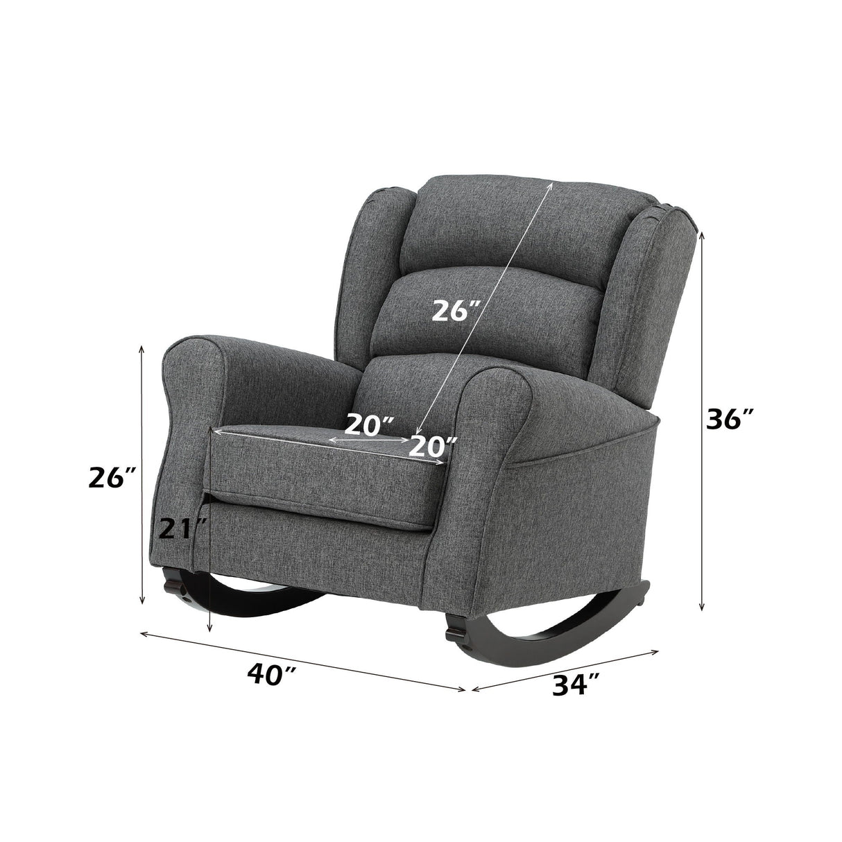 Fabien - Rocking Chair - Gray - Best Buy Furniture
