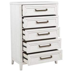 Inverness - 5 Drawer Bedroom Chest - White