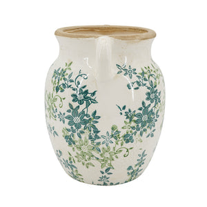 Floral Twin-Handle Vase