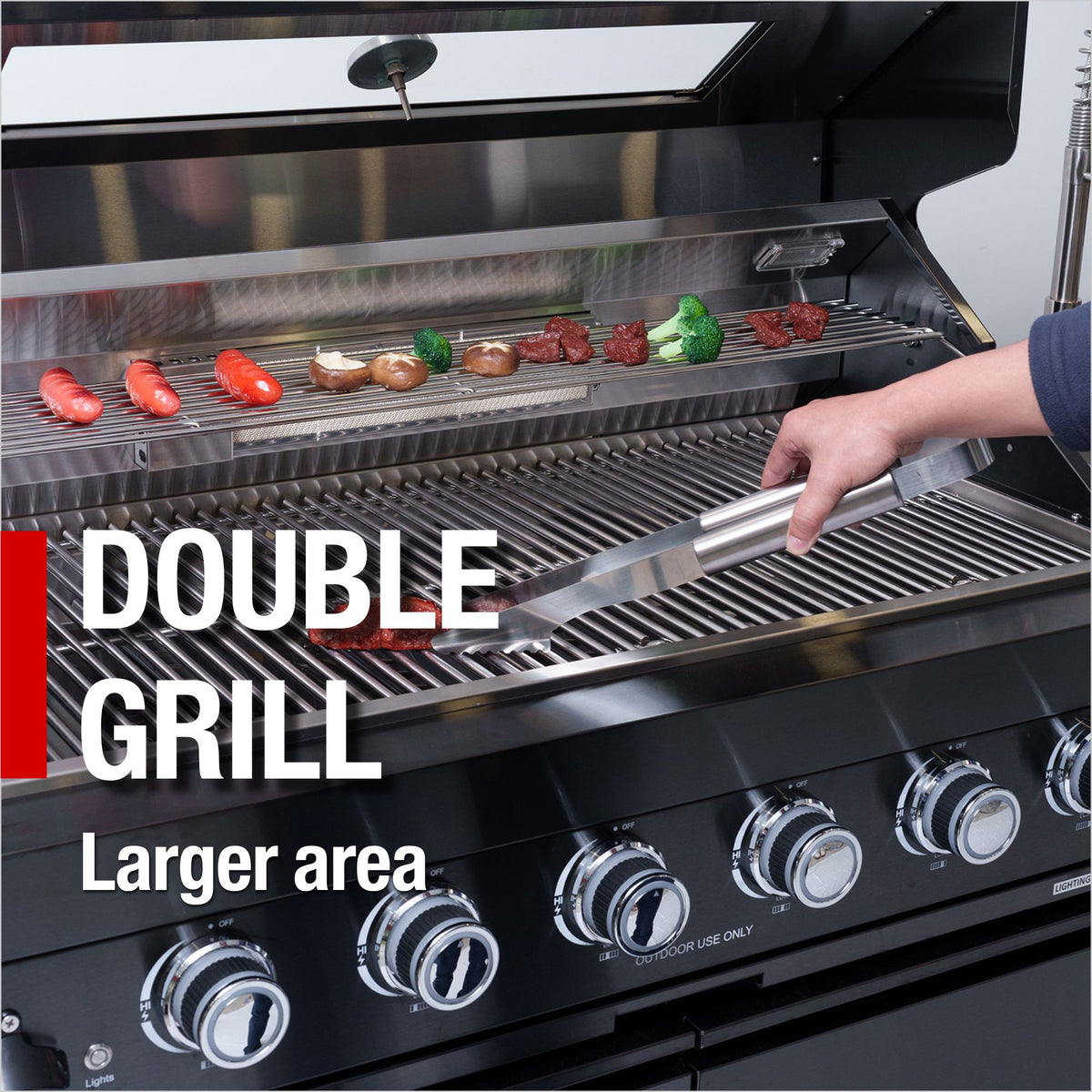 46-Inch 4-Burner Deluxe Stainless Steel Gas Outdoor Kitchen Island Grill