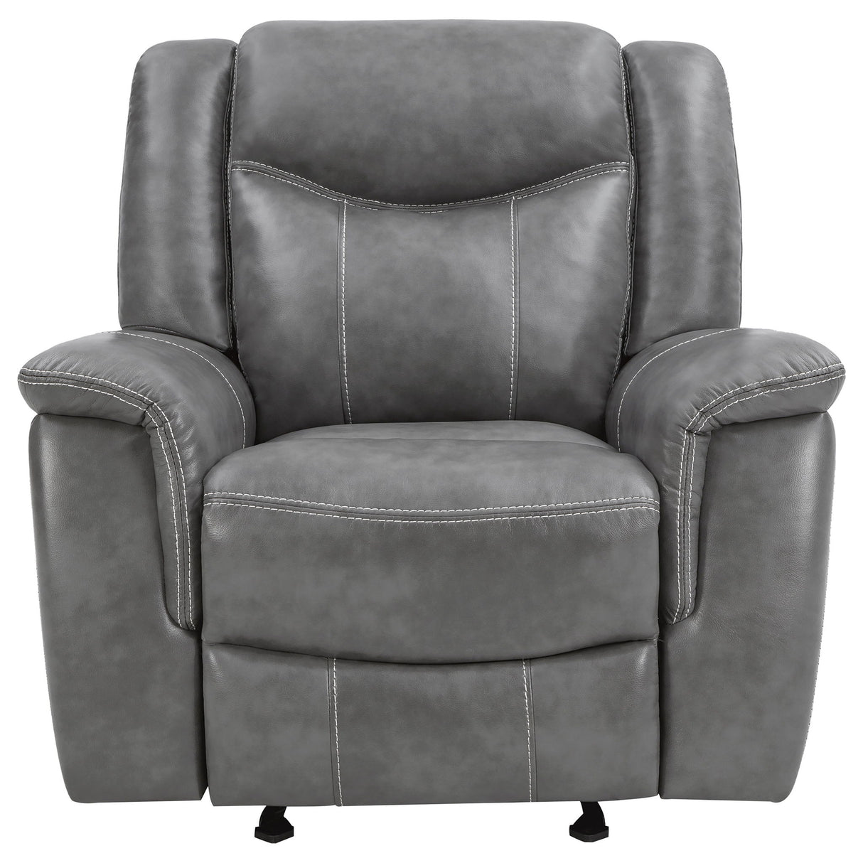 Encino - Upholstered Padded Arm Glider Recliner - Gray