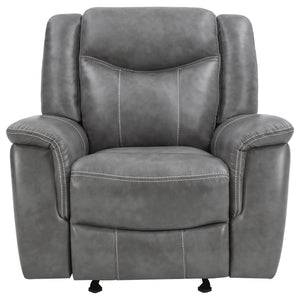 Encino - Upholstered Padded Arm Glider Recliner - Gray