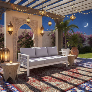 All-Weather Patio Sofa & Cushions, 3 Seat Outdoor Couch