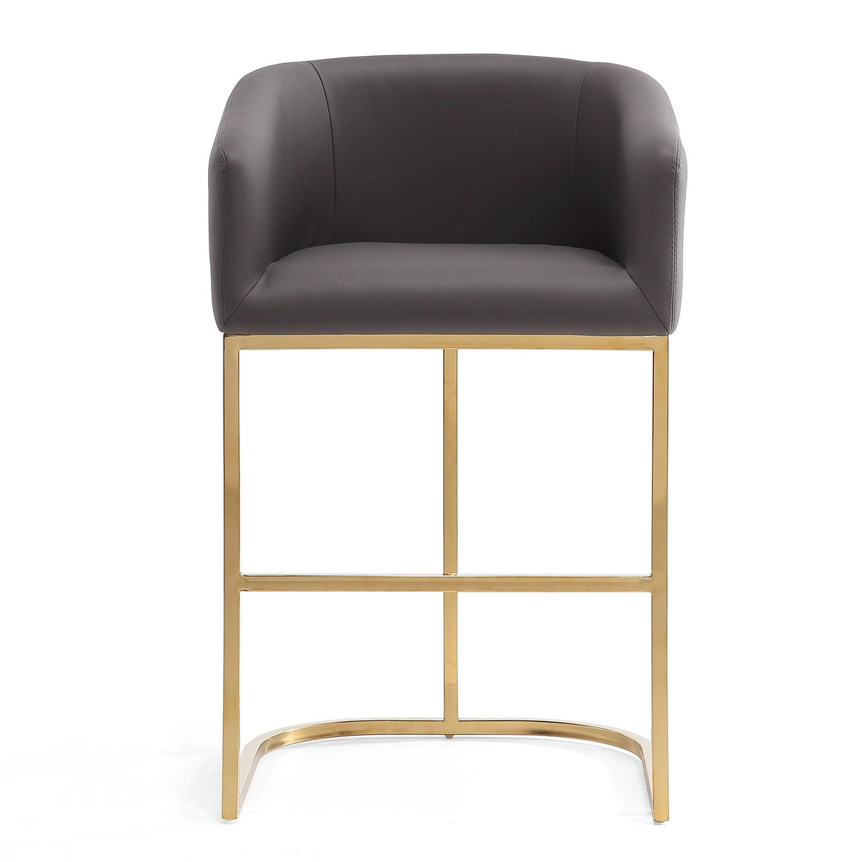 Mid-Century Modern Stool With Steel Base