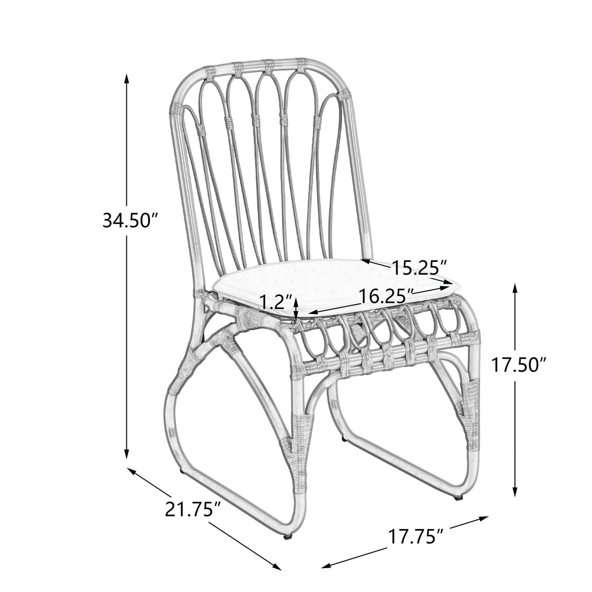 Outdoor Wicker Dining Chairs With Washable Cushion (Set of 2) - Best Buy Furniture