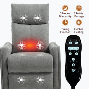 Heat Massage Manual Recliner Chair with Rocker and Swivel