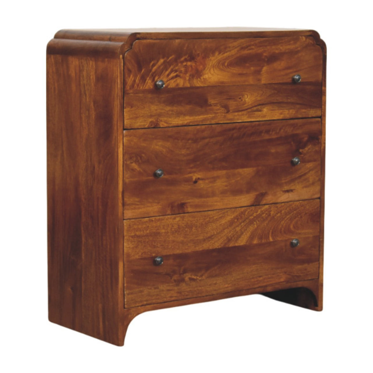 Solid Wood Newton Chest, 3-Drawers, Chestnut