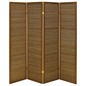 Kenabi - 4 Panel Room Divider Folding Screen - Walnut