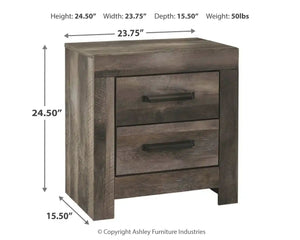 Wynnlow - Two Drawer Night Stand - Gray - Best Buy Furniture