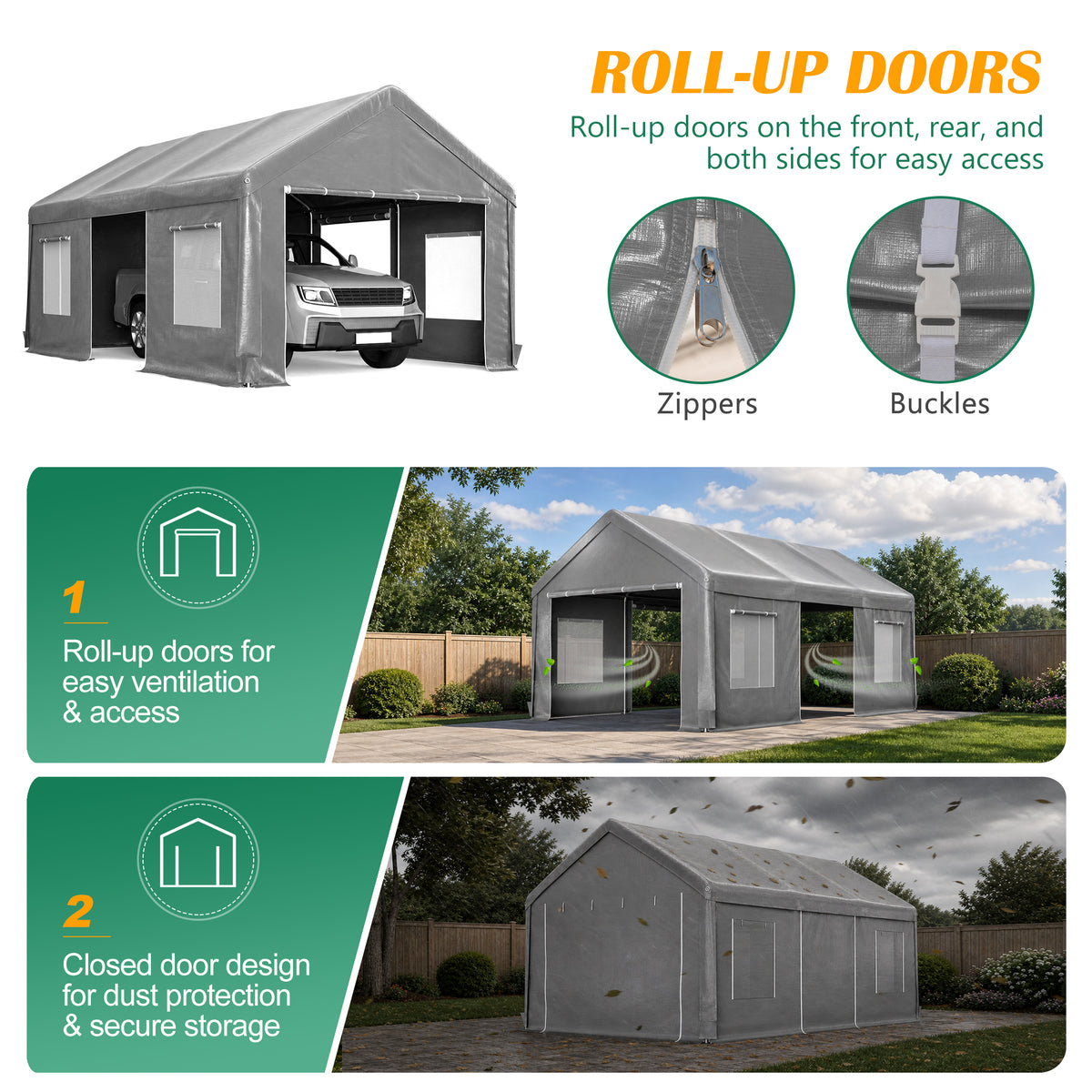 12x20 FT Heavy Duty Carport Canopy