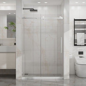 Frameless Tub Sliding Shower Door With Easy Clean Coating