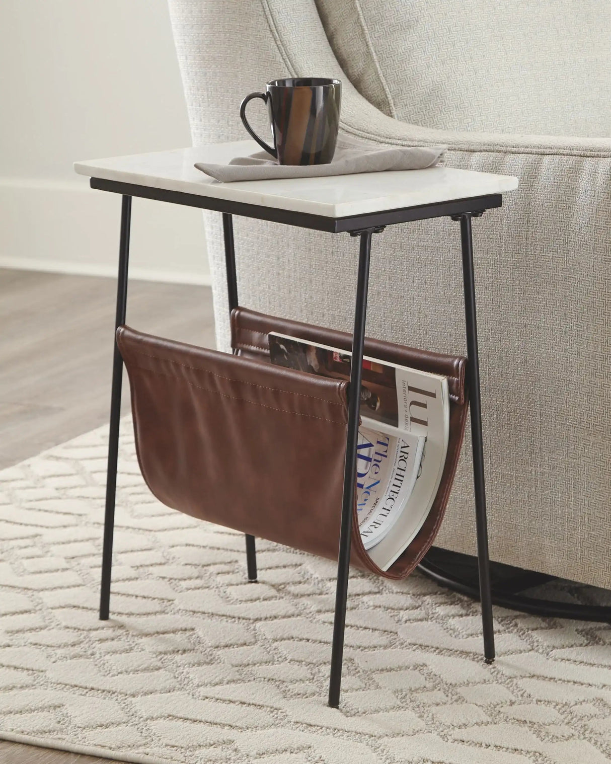 Etanbury - Accent Table - Brown / Black / White - Best Buy Furniture