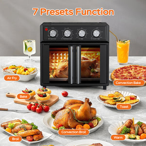 PlumChef 26QT Large Capacity French Double-Door Air Fryer Convection Toaster Oven