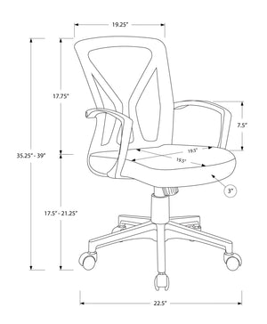 Office Chair, Adjustable Height, Swivel, Ergonomic, Mesh, Contemporary & Modern - Best Buy Furniture
