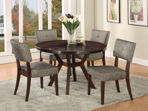 Drake - 5 Pieces Dining Room Set - Espresso / Gray - Best Buy Furniture