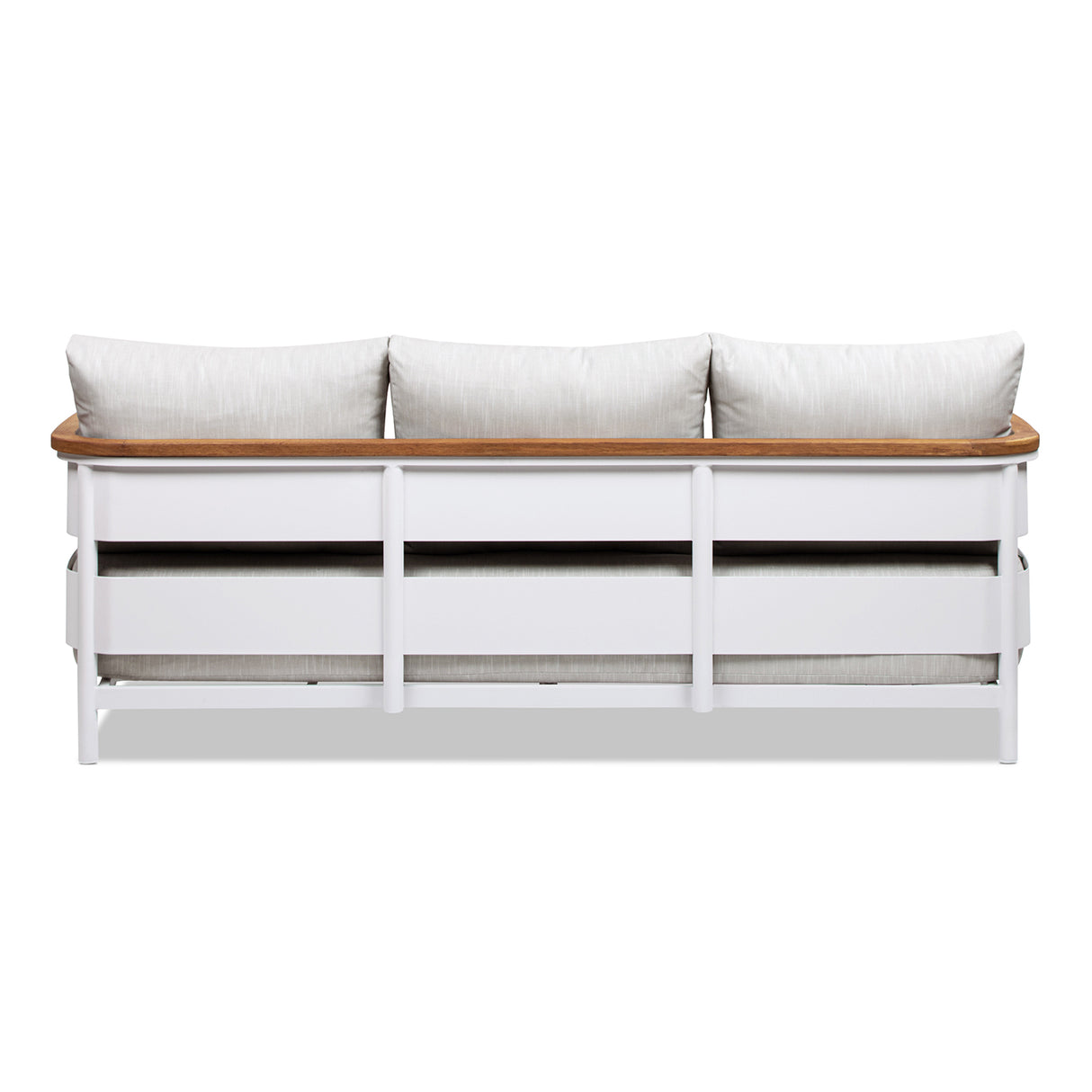 Rhodes 2pc Teak & Aluminum Outdoor Sofa and Coffee Table Set