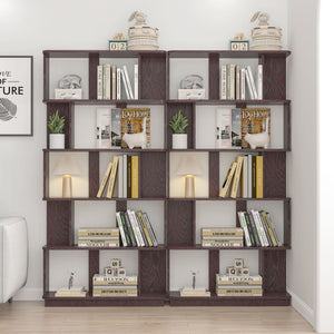 Modern 5 Tier Open Storage Bookcase