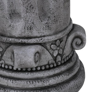 Outdoor End Table, Round Side Table For Patio And Garden - Antique Gray
