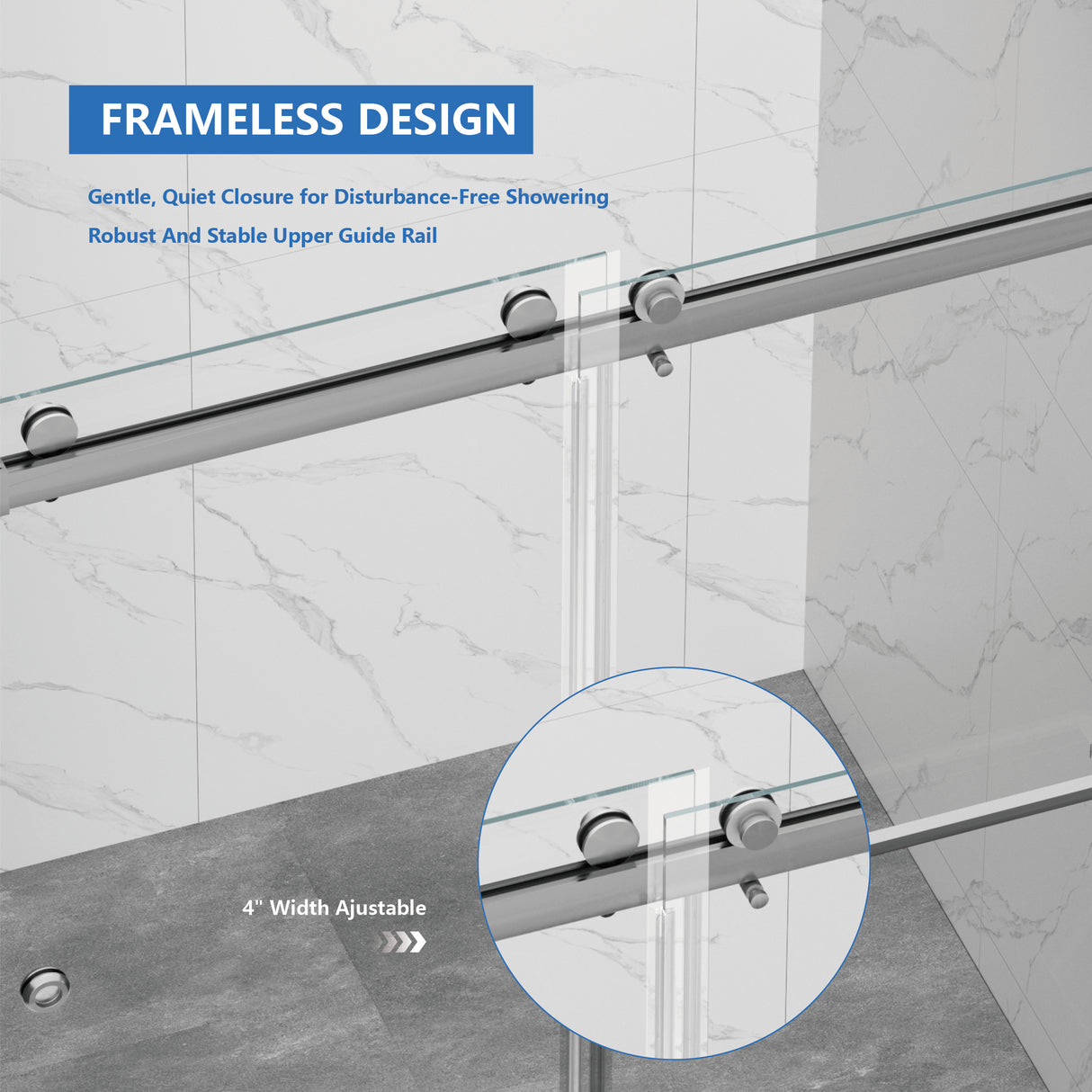 55-59" x 72" Frameless Shower Door