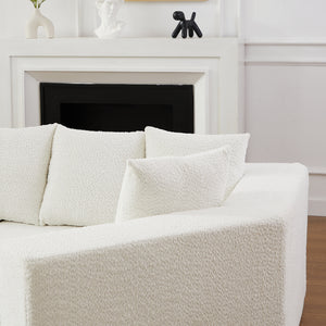 151.6-Inch Extra-Large L-Shaped Chenille Sectional Sofa