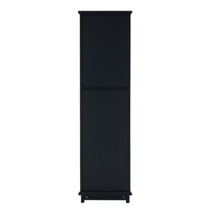 Tall Bathroom Storage Cabinet With Glass Doors, Free-Standing, Two Drawers, And Adjustable Shelves, Board, Painted Perfect For Displaying Your Favorite Items