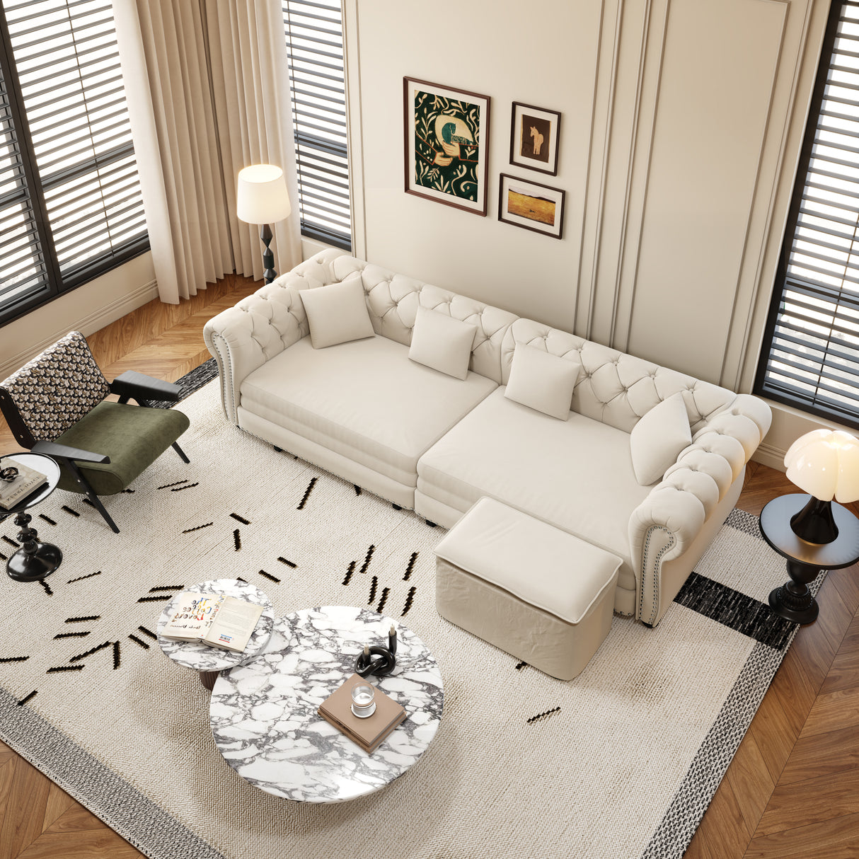 Chesterfield 3-in-1 Pull-Out Sofa Bed