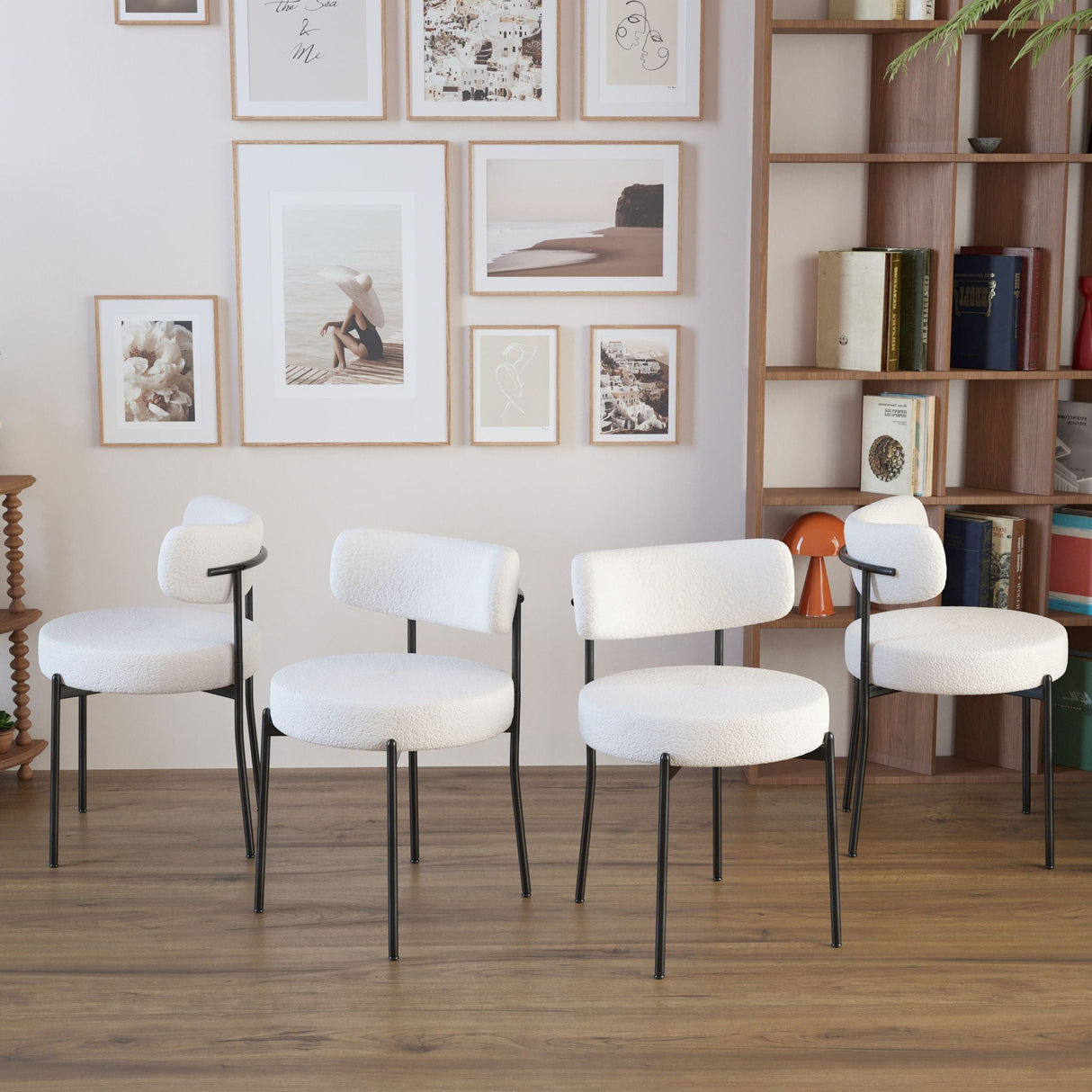 Mid-Century Modern Dining Chair With Curved Backrest