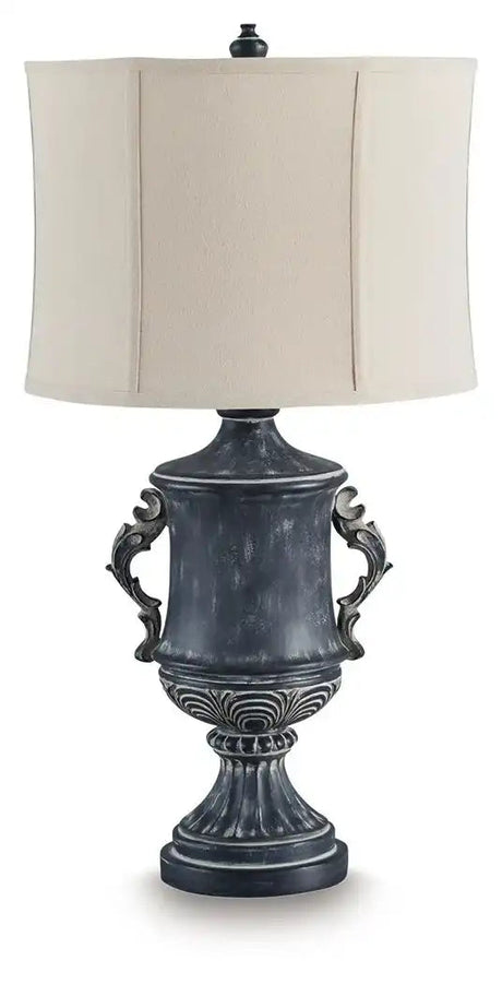 Morvanford - Poly Table Lamp - Antique Black - Best Buy Furniture