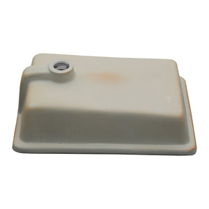 Vertical Undermount Bathroom Sink With Overflow - White