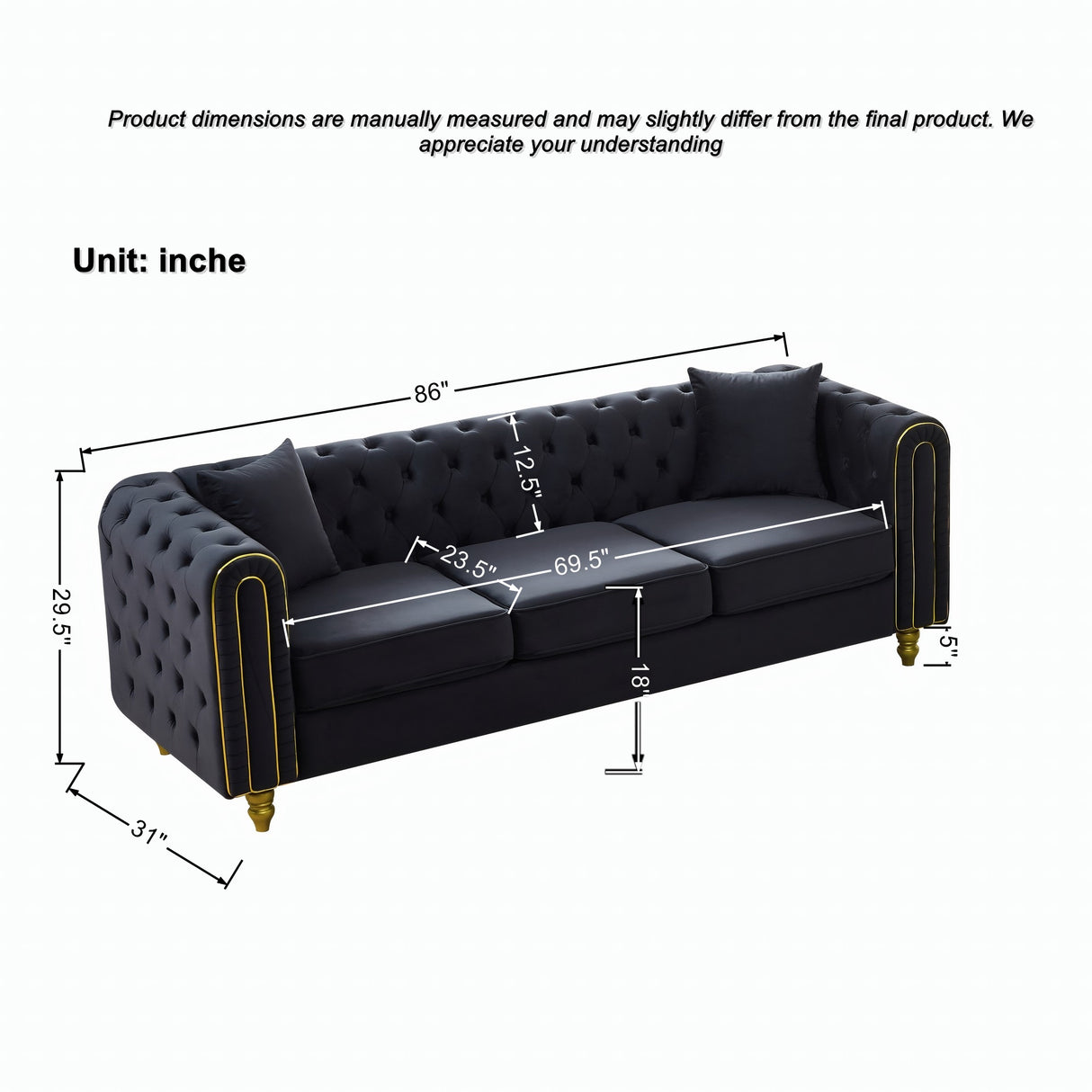 Modern Velvet Loveseat Sofa