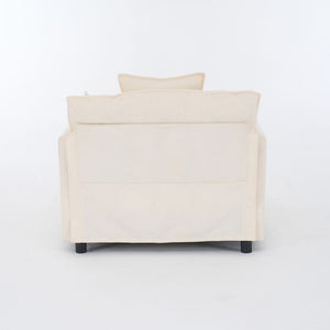 Accent Chair With Ottoman - Beige