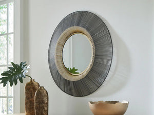 Dallmen - Accent Mirror - Black / Gold Finish - Best Buy Furniture