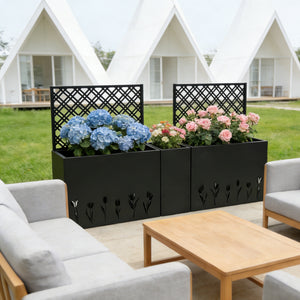 Metal Planter-Trellis Combo Set of 3